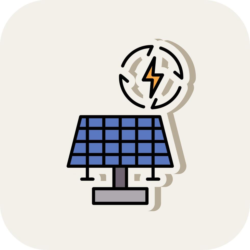 Renewable Energy Line Filled White Shadow Icon vector