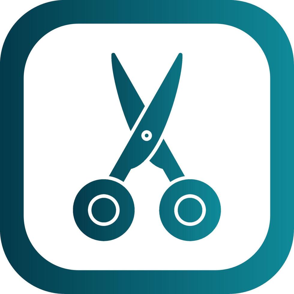 Scissors Glyph Gradient Round Corner Icon vector