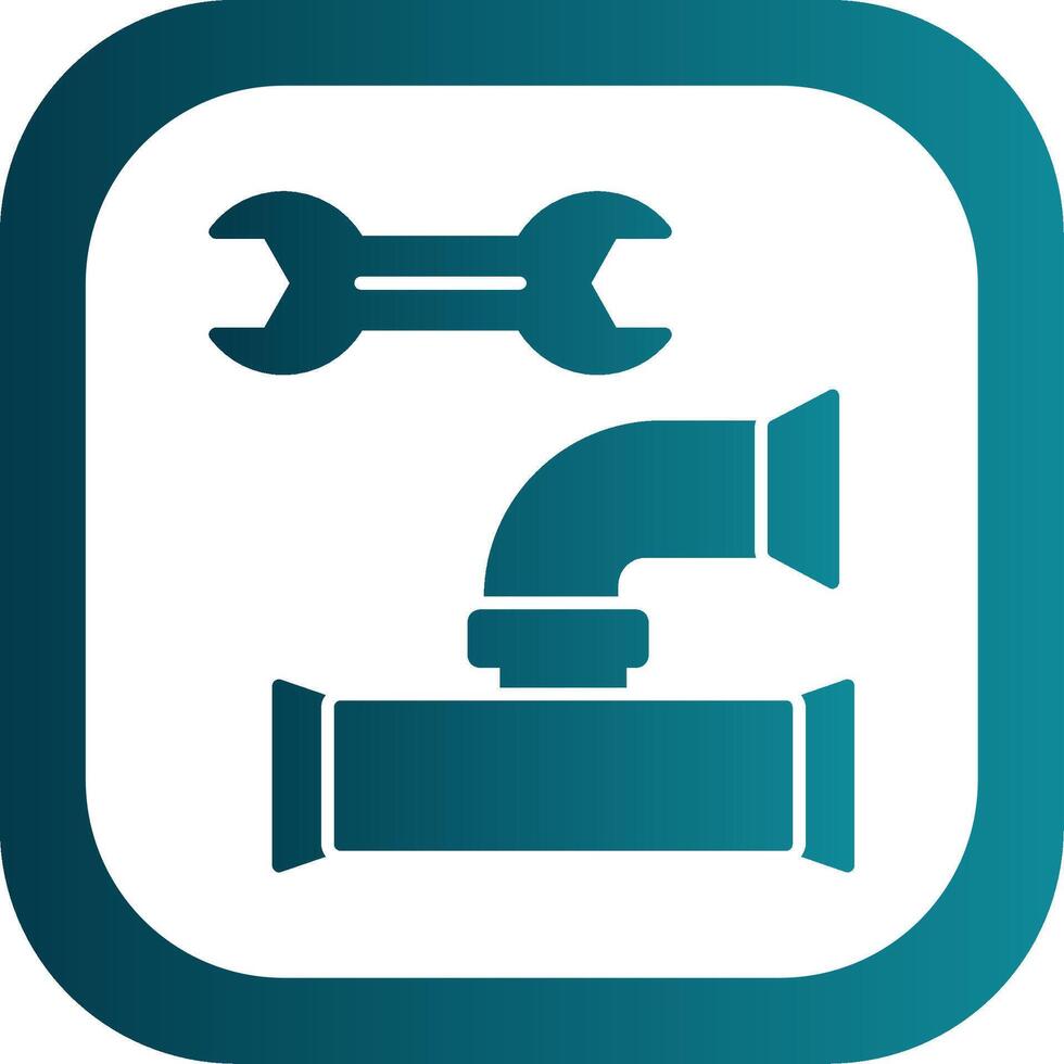 Plumbing Glyph Gradient Round Corner Icon vector