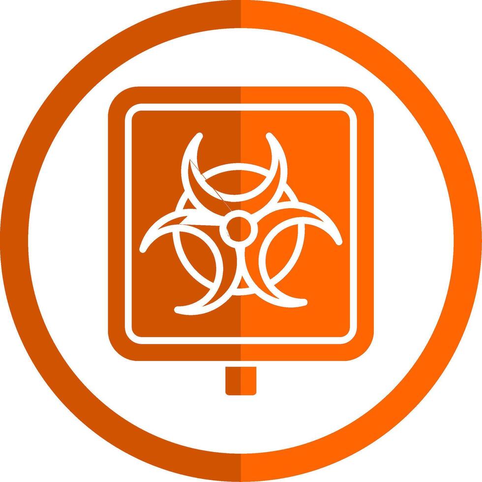 Biohazard Glyph Orange Circle Icon vector