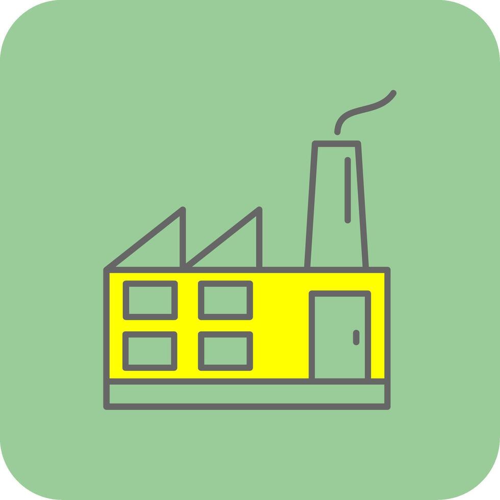 Factory Filled Yellow Icon vector