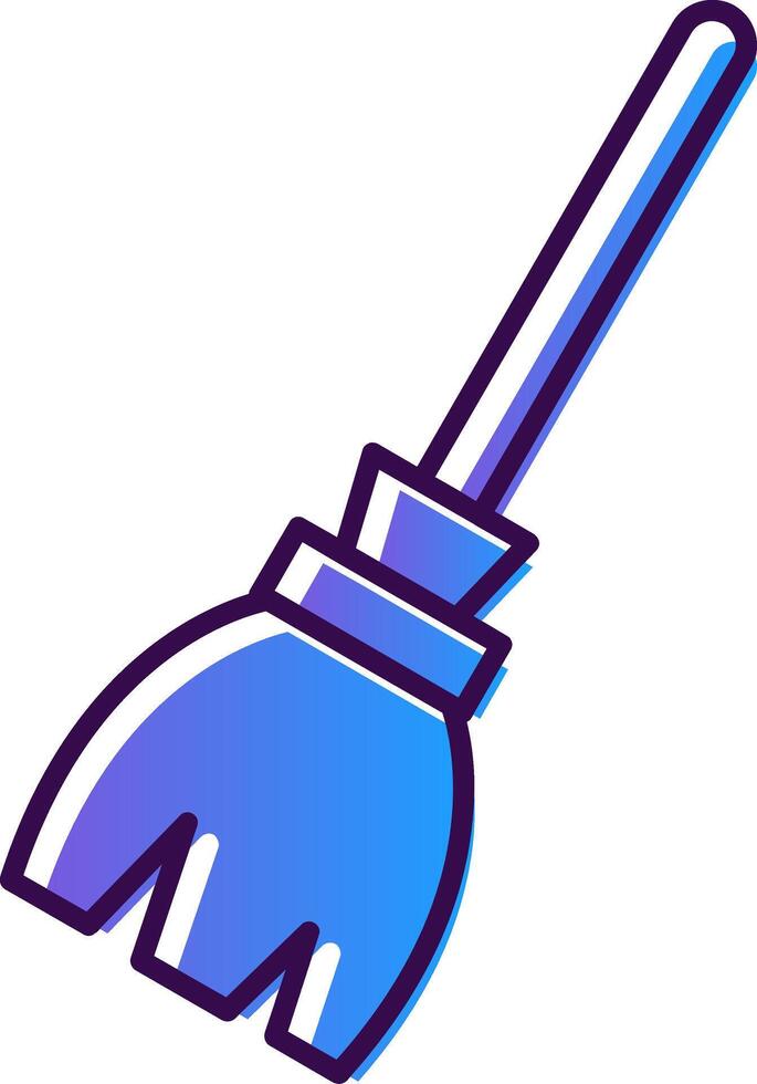 Broom Gradient Filled Icon vector