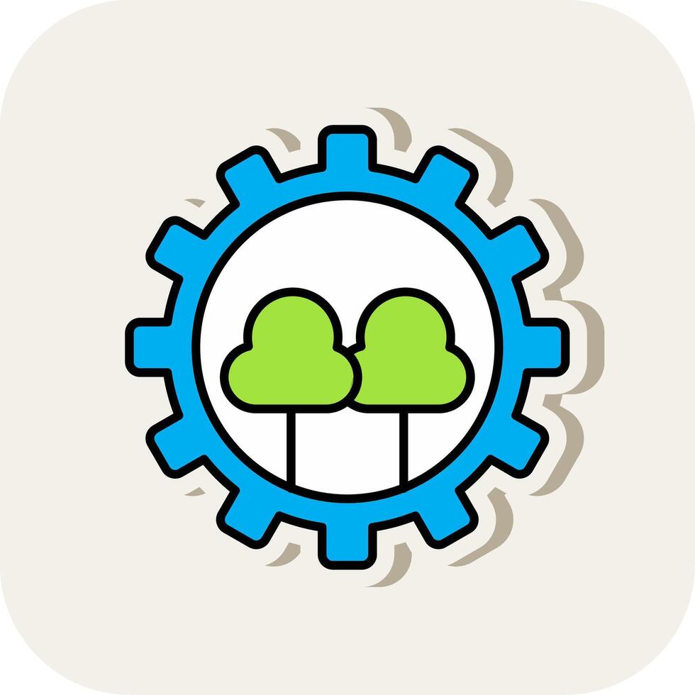 Forest Management Line Filled White Shadow Icon vector
