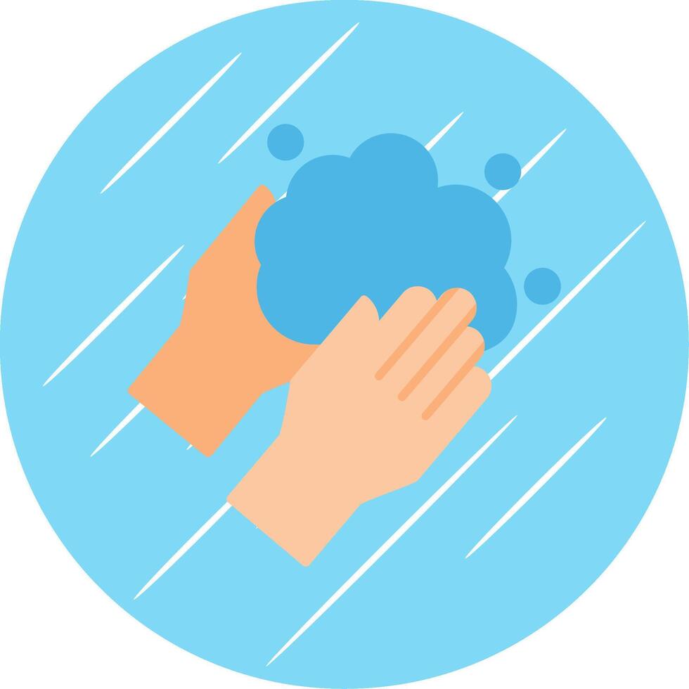 Hand Washing Flat Blue Circle Icon vector