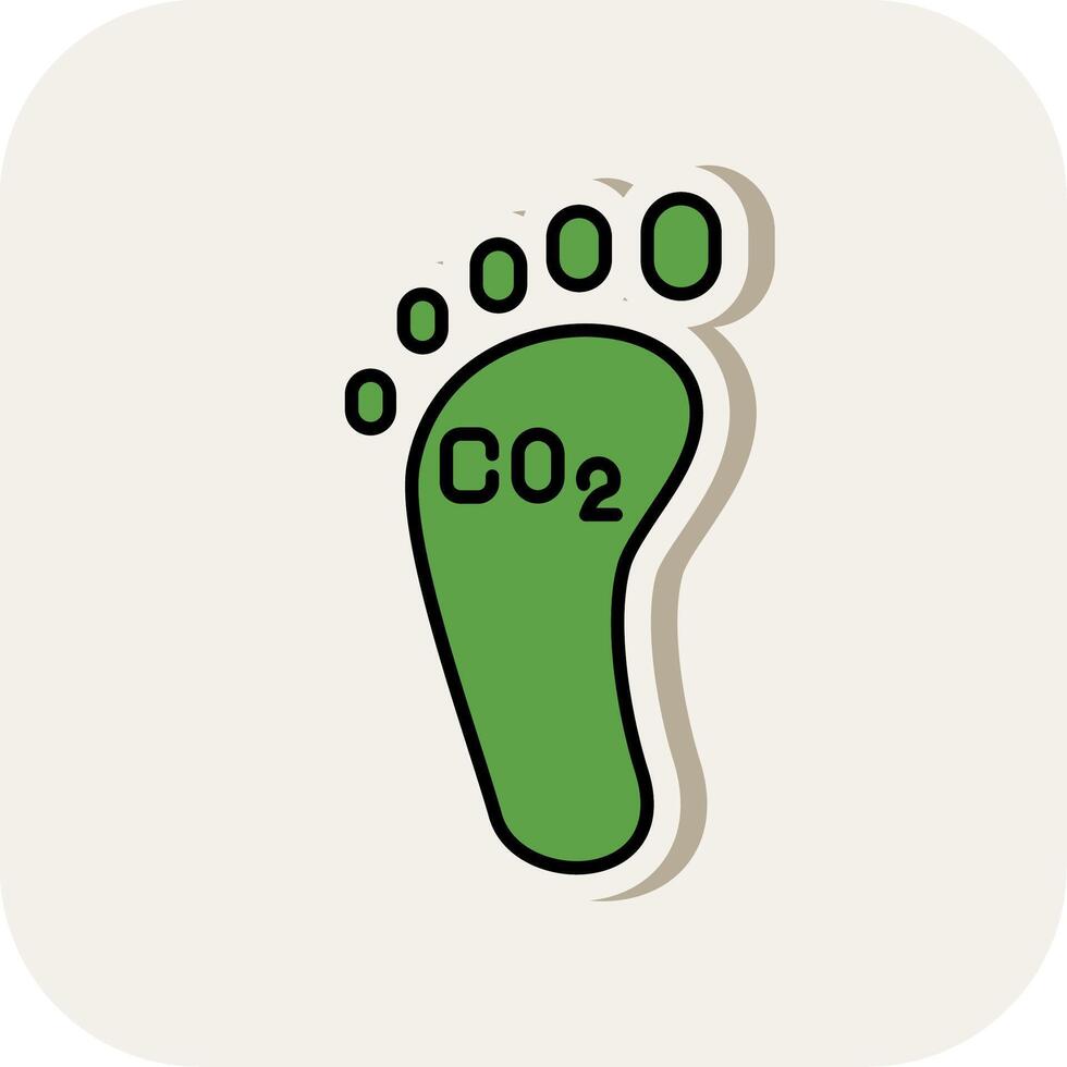 Carbon Footprint Line Filled White Shadow Icon vector
