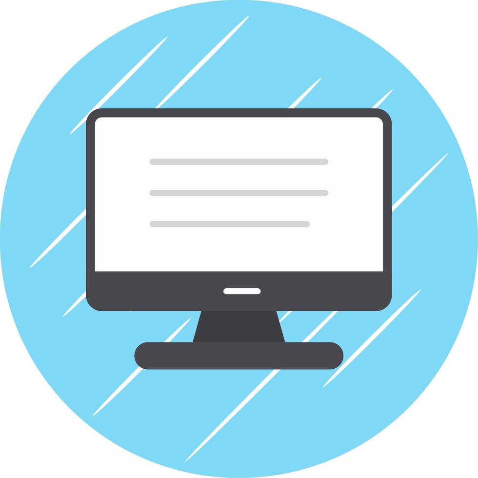 Computer Flat Blue Circle Icon vector