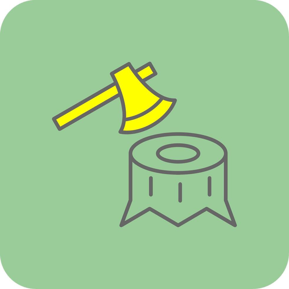 Deforestation Filled Yellow Icon vector