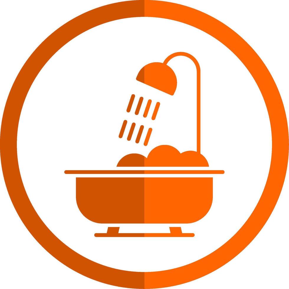 Bathroom Glyph Orange Circle Icon vector