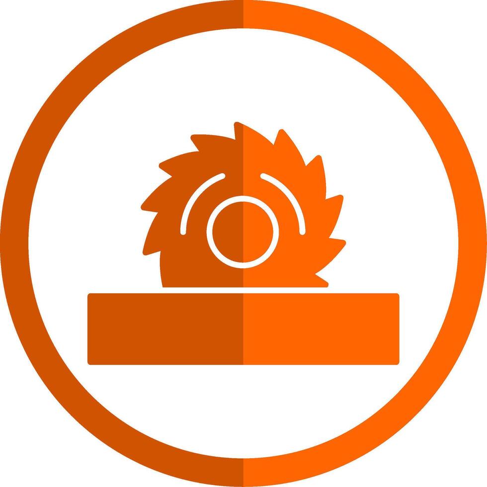 Circular Saw Glyph Orange Circle Icon vector