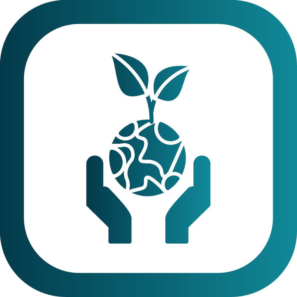 Sustainable Development Glyph Gradient Round Corner Icon vector