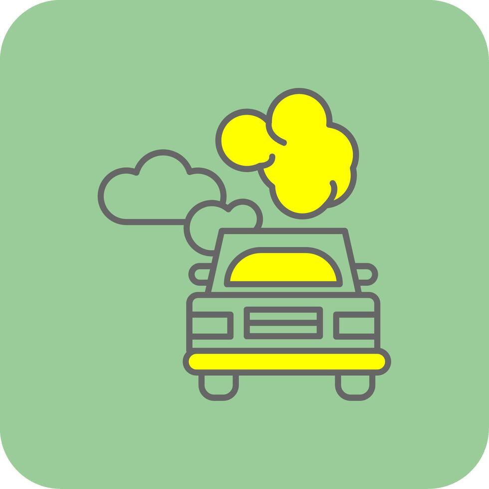 coche contaminación lleno amarillo icono vector