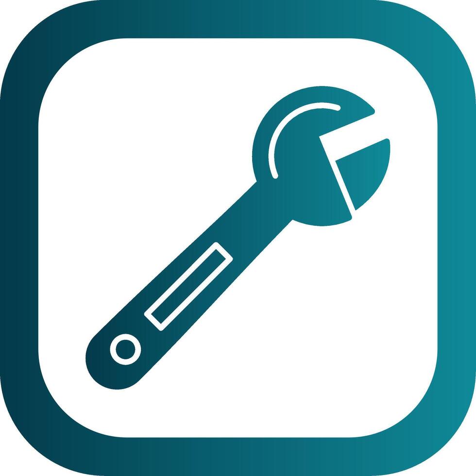 Adjustable Wrench Glyph Gradient Round Corner Icon vector