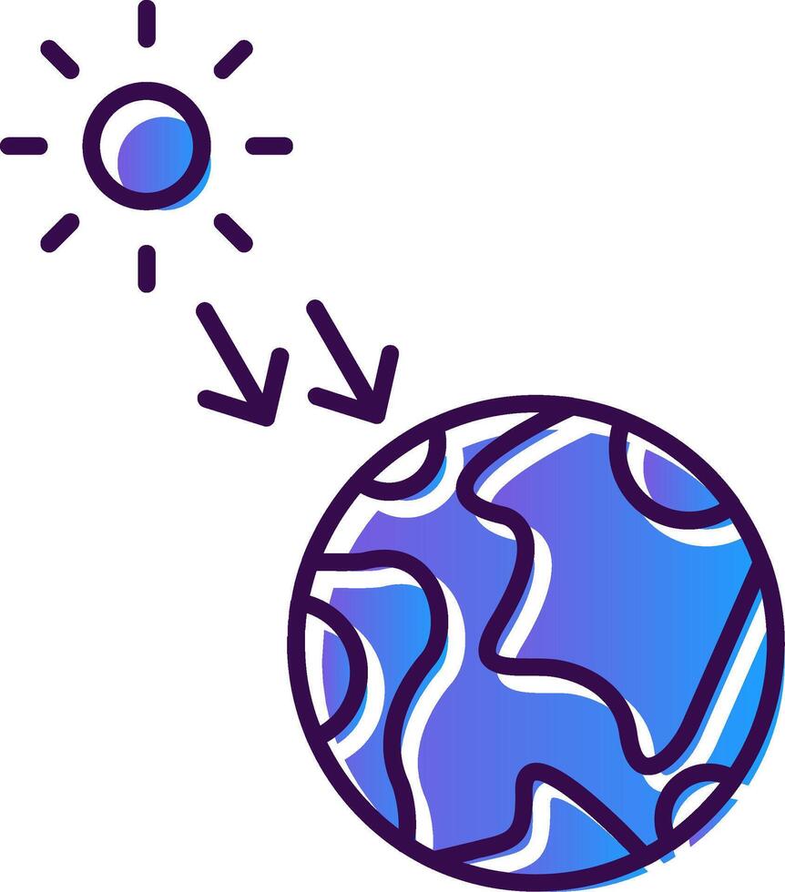 Solar Radiation Gradient Filled Icon vector