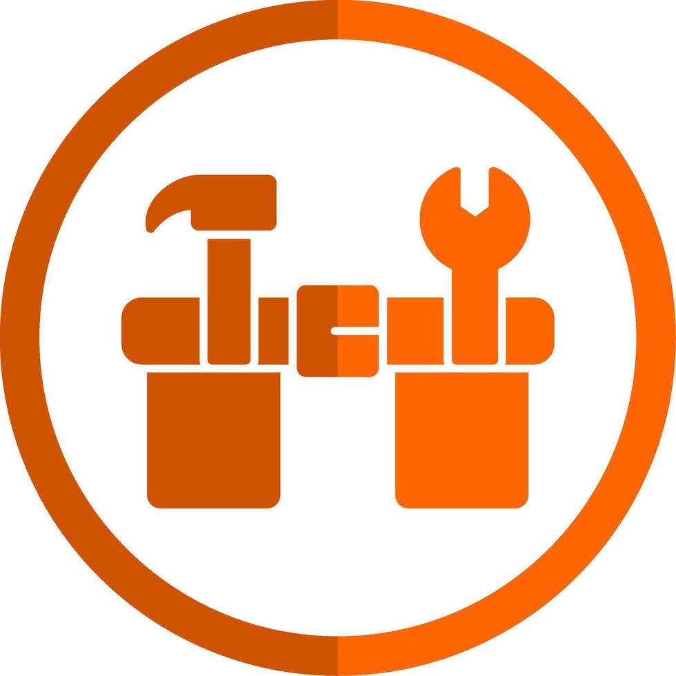 Work Belt Glyph Orange Circle Icon vector