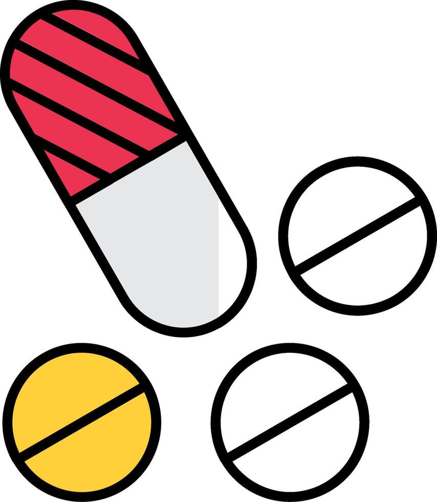Pills Filled Half Cut Icon vector
