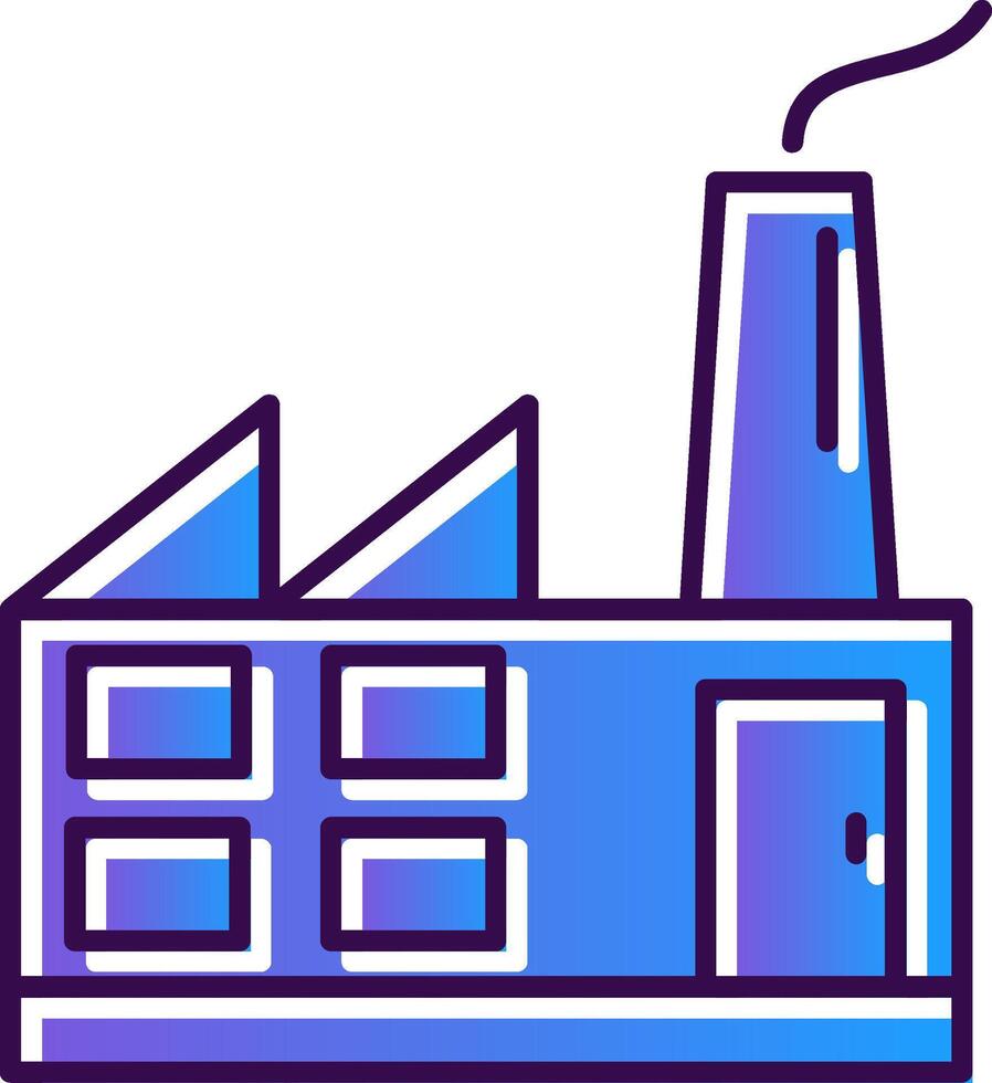 Factory Gradient Filled Icon vector