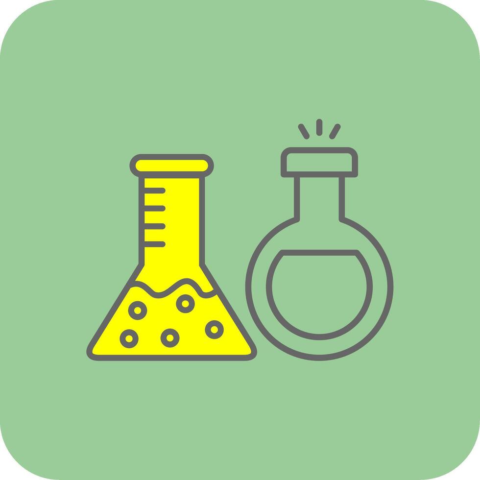 Flask Filled Yellow Icon vector