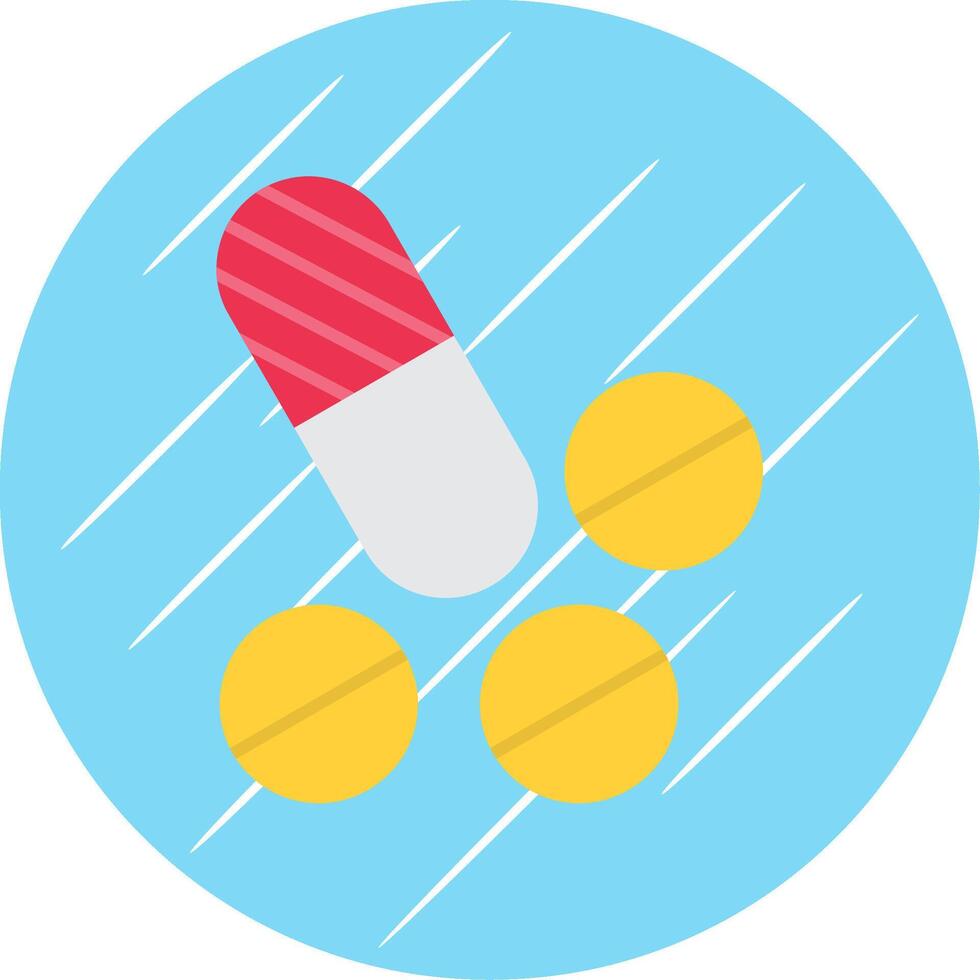 pastillas plano azul circulo icono vector