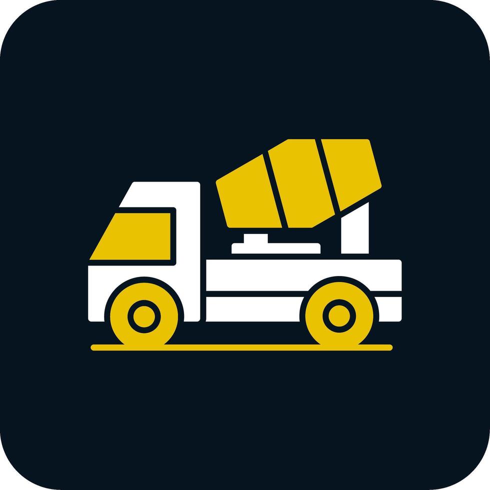 Concrete Mixer Glyph Two Color Icon vector