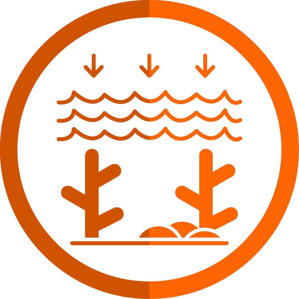 Ocean Acidity Glyph Orange Circle Icon vector