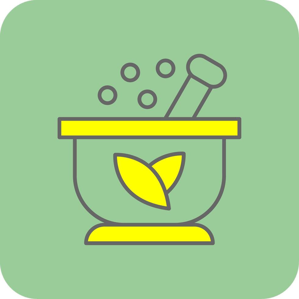 Mortar Filled Yellow Icon vector