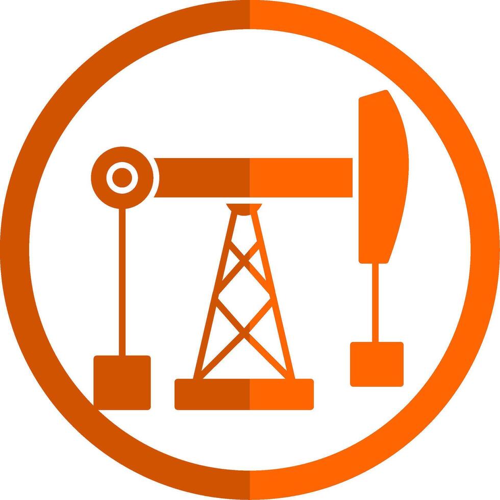 fósil combustible glifo naranja circulo icono vector