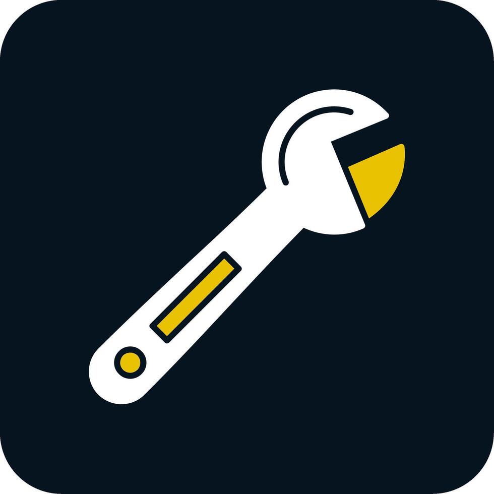 Adjustable Wrench Glyph Two Color Icon vector