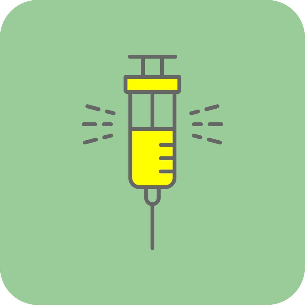 Syringe Filled Yellow Icon vector