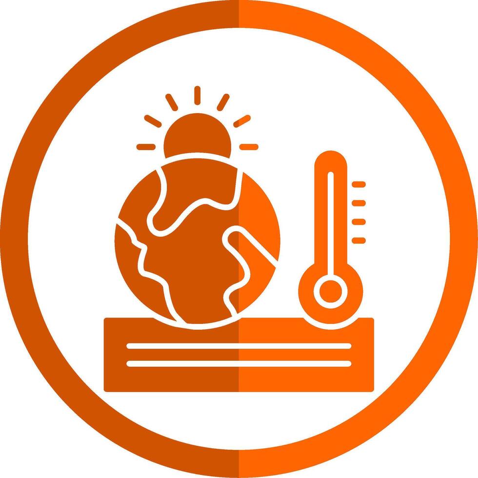 Global Warming Glyph Orange Circle Icon vector