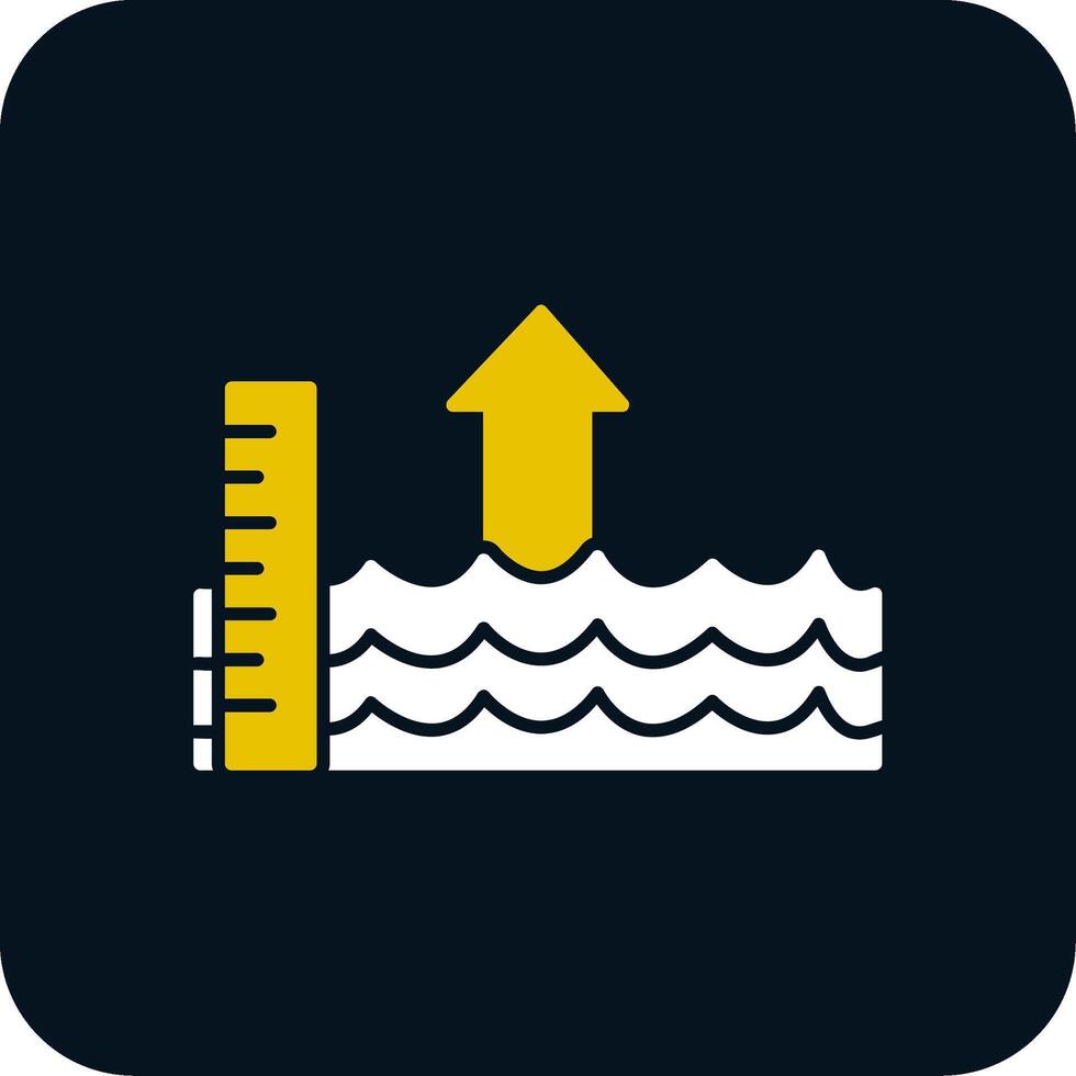 Sea Level Rise Glyph Two Color Icon vector