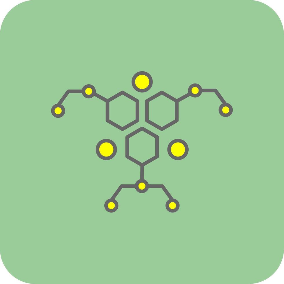 Molecule Filled Yellow Icon vector