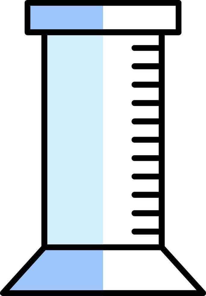 Graduated Cylinder Filled Half Cut Icon vector