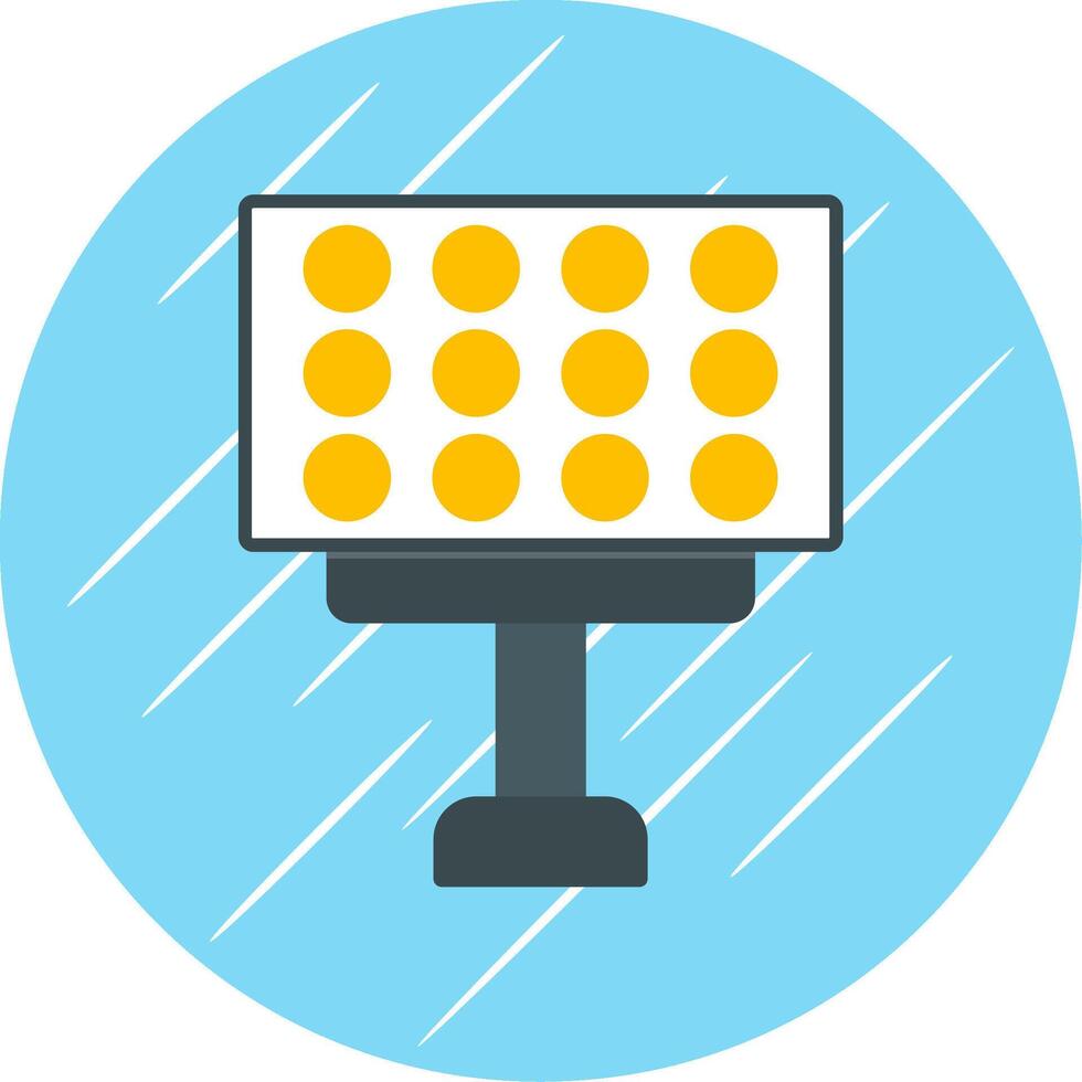 Stadium Lights Flat Blue Circle Icon vector