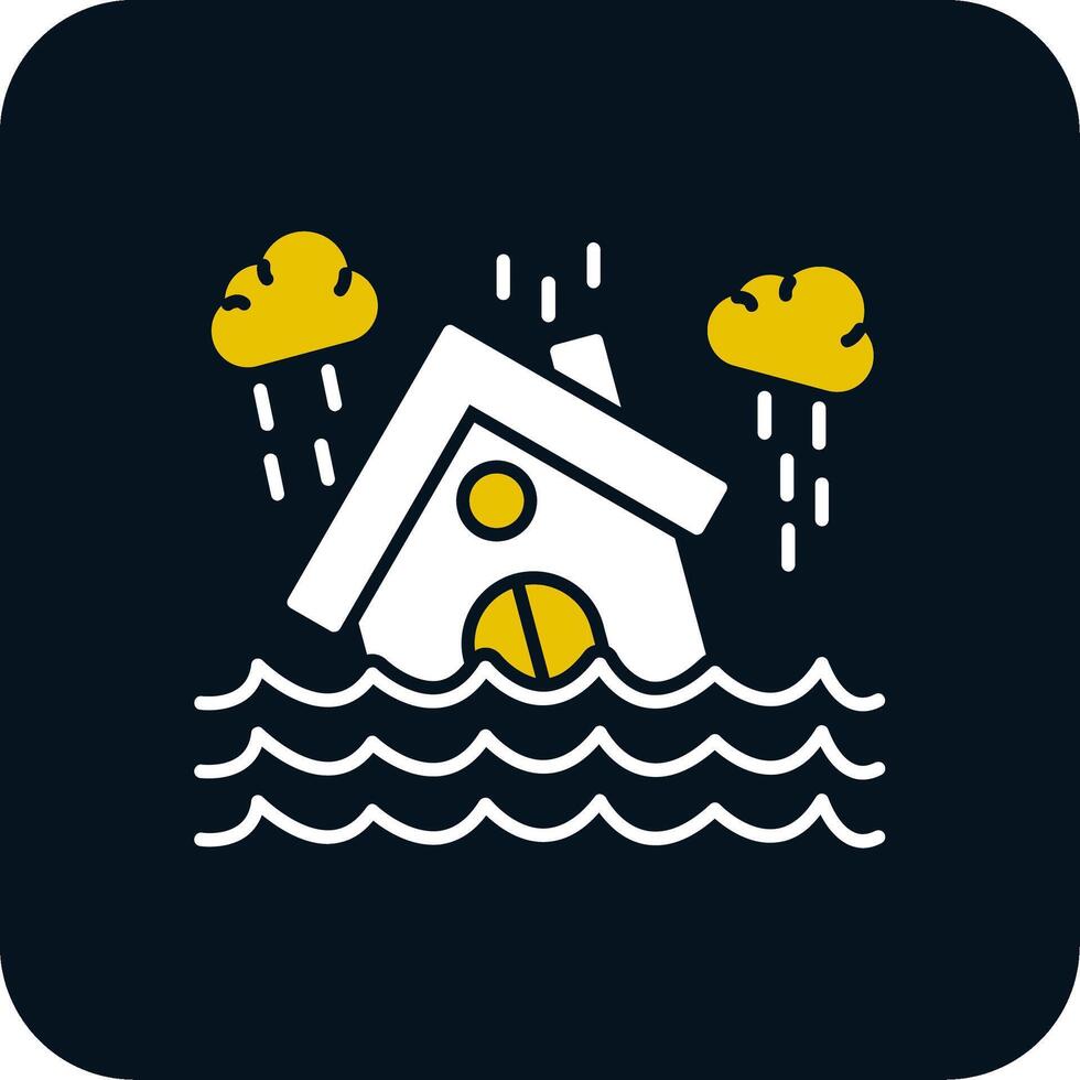 Flood Glyph Two Color Icon vector