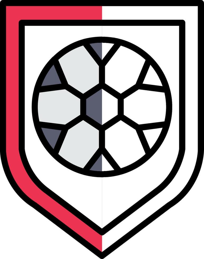 Football Badge Filled Half Cut Icon vector