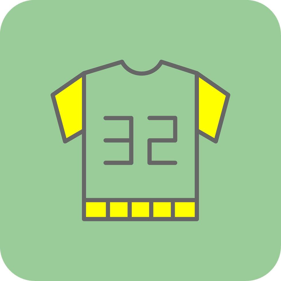 fútbol americano jersey lleno amarillo icono vector