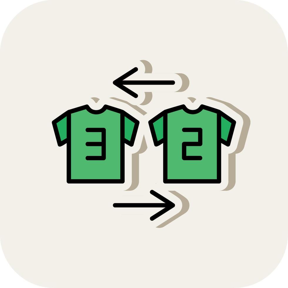 Substitution Line Filled White Shadow Icon vector
