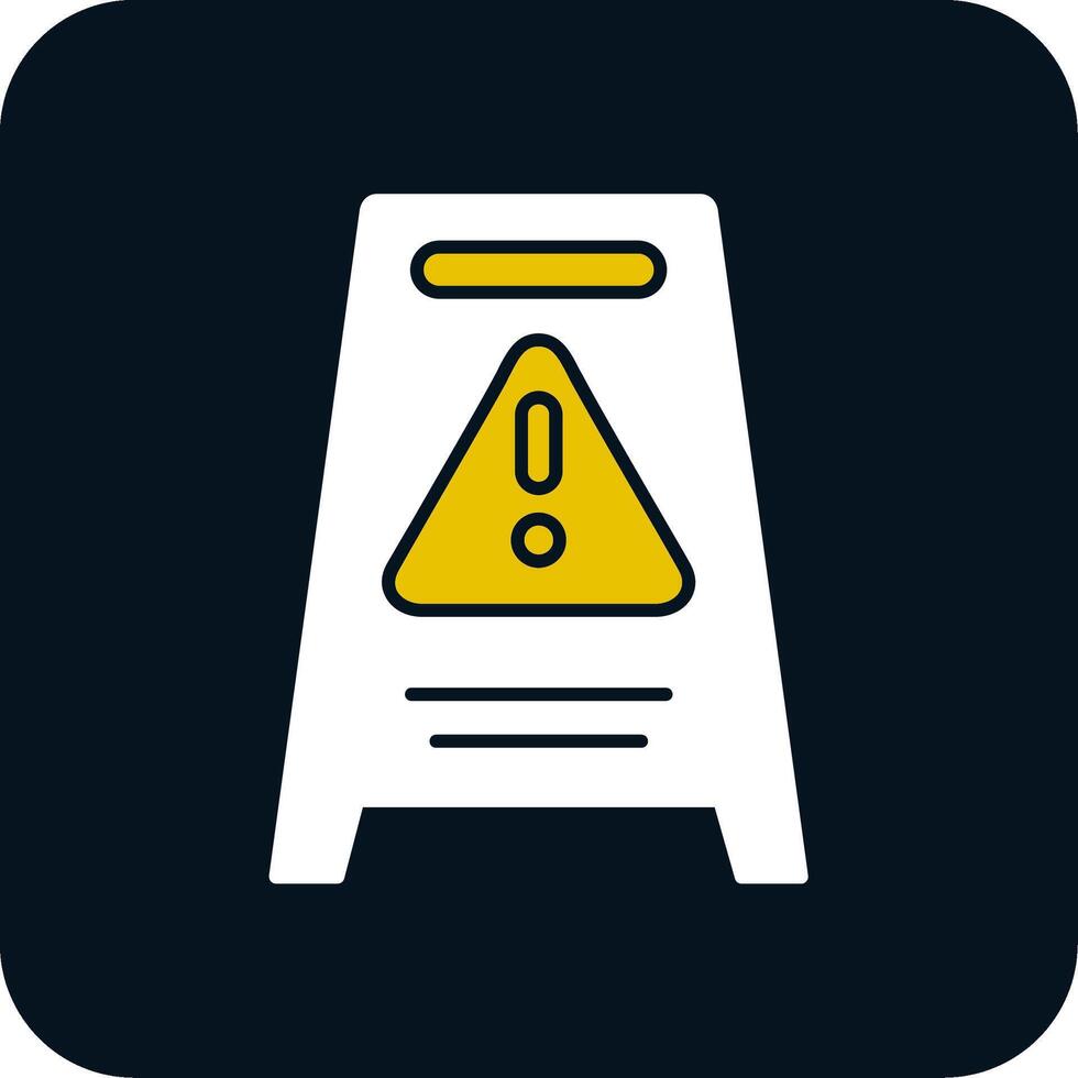 Hazard Sign Glyph Two Color Icon vector