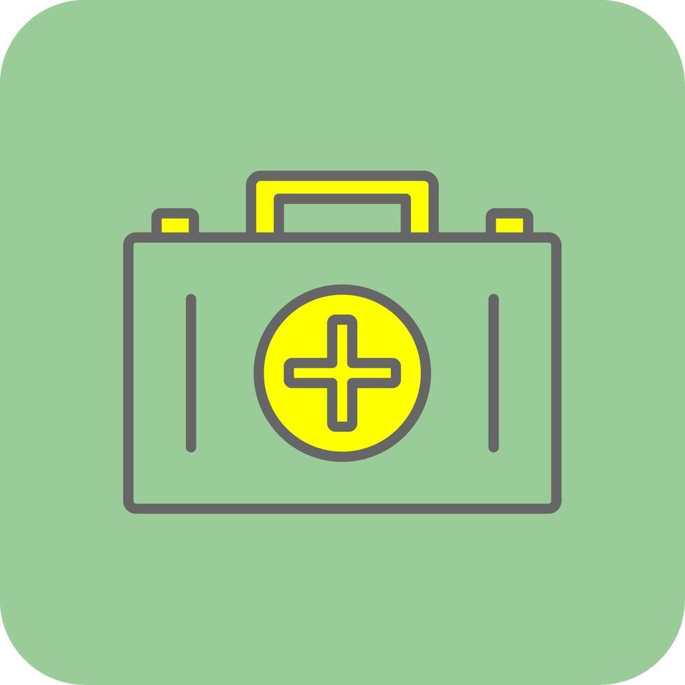 Medical Kit Filled Yellow Icon vector