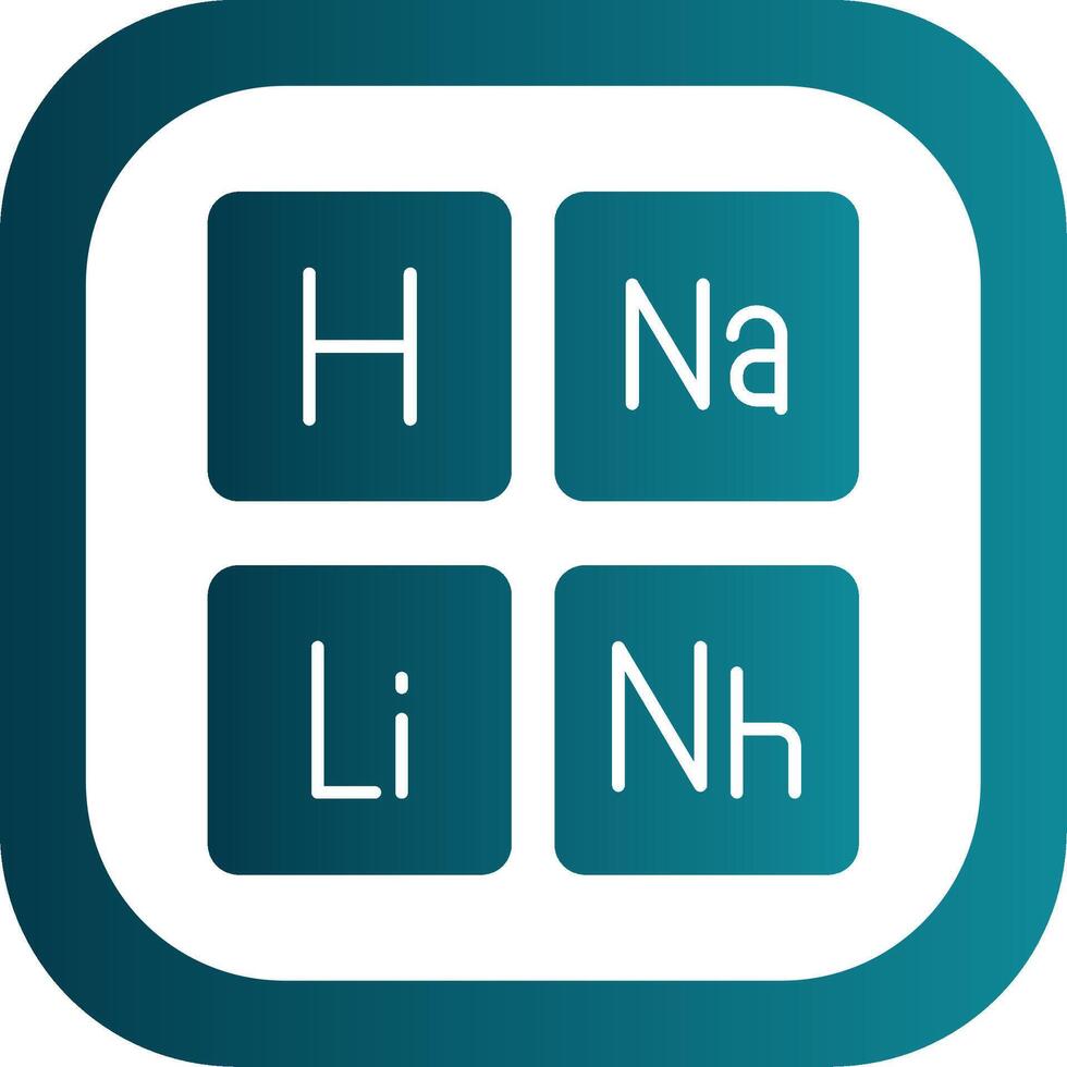 Periodic Table Glyph Gradient Round Corner Icon vector