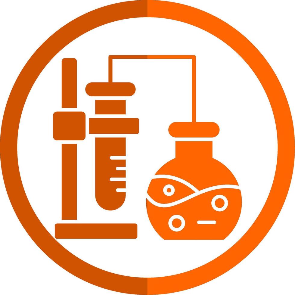 Experiment Glyph Orange Circle Icon vector