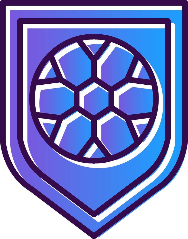 Football Badge Gradient Filled Icon vector