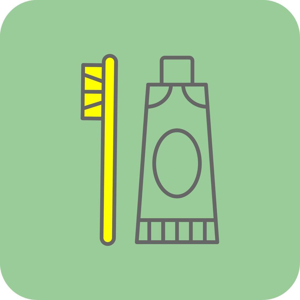 Toothpaste Filled Yellow Icon vector