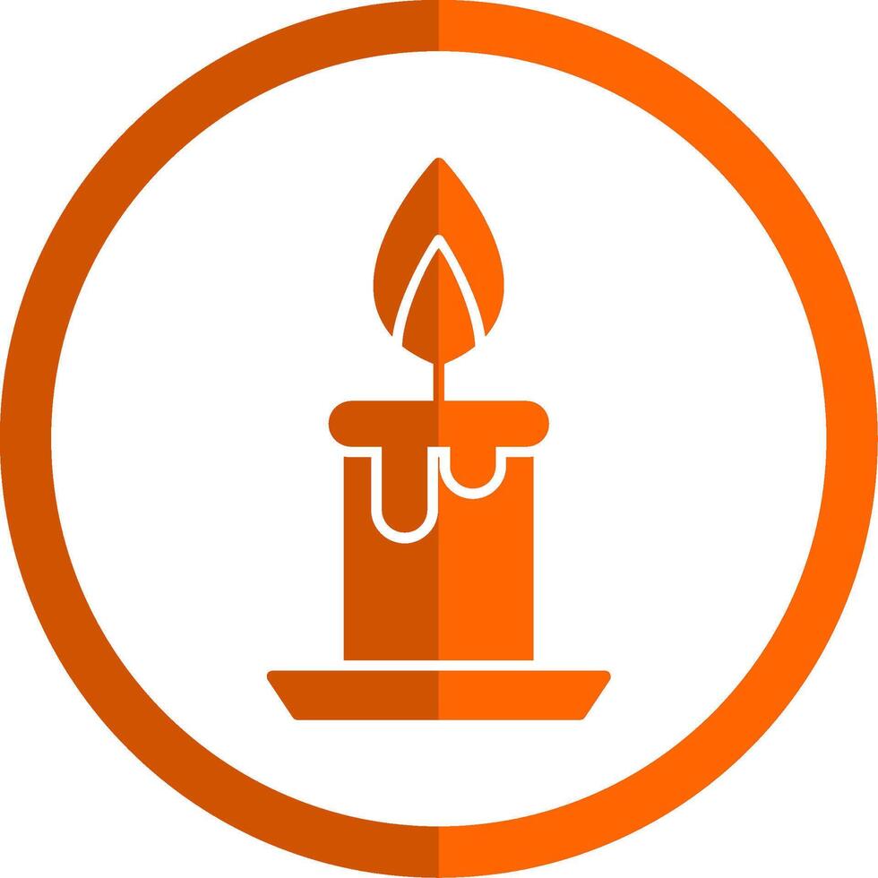 Burning Glyph Orange Circle Icon vector