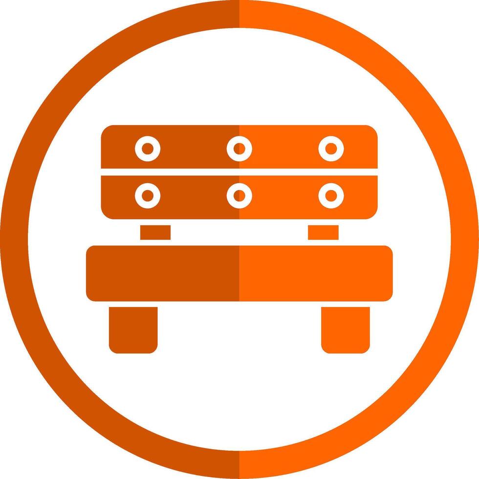 Bench Glyph Orange Circle Icon vector