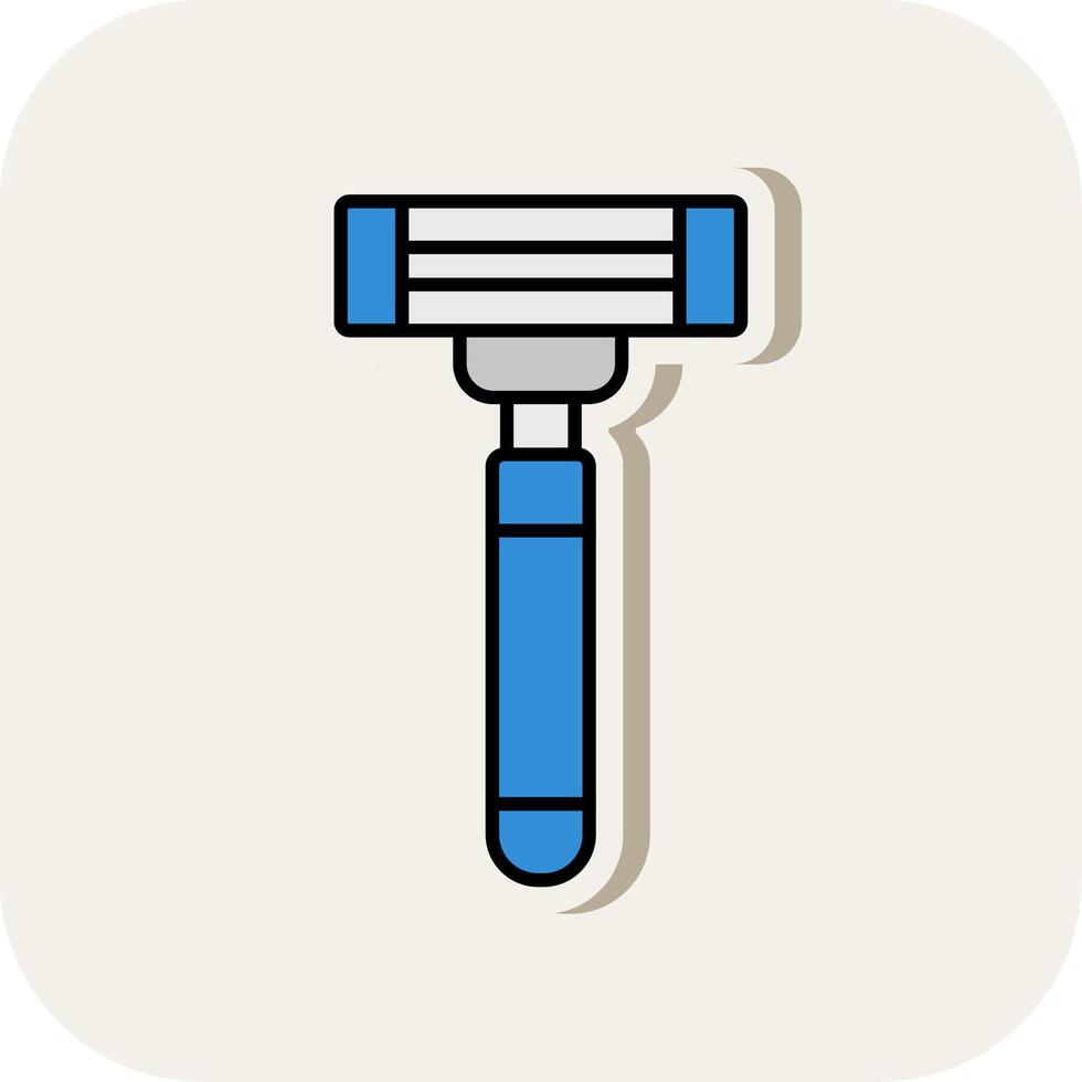 Razor Line Filled White Shadow Icon vector