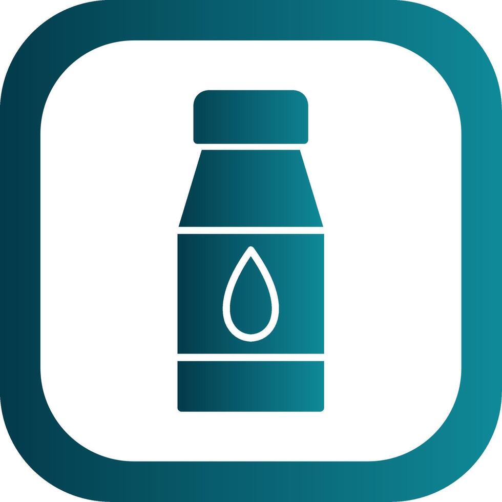 Water Bottles Glyph Gradient Round Corner Icon vector