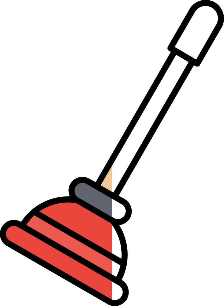 Plunger Filled Half Cut Icon vector