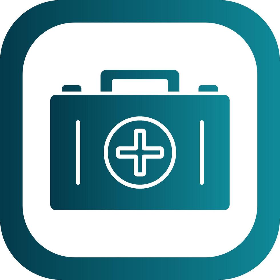 Medical Kit Glyph Gradient Round Corner Icon vector