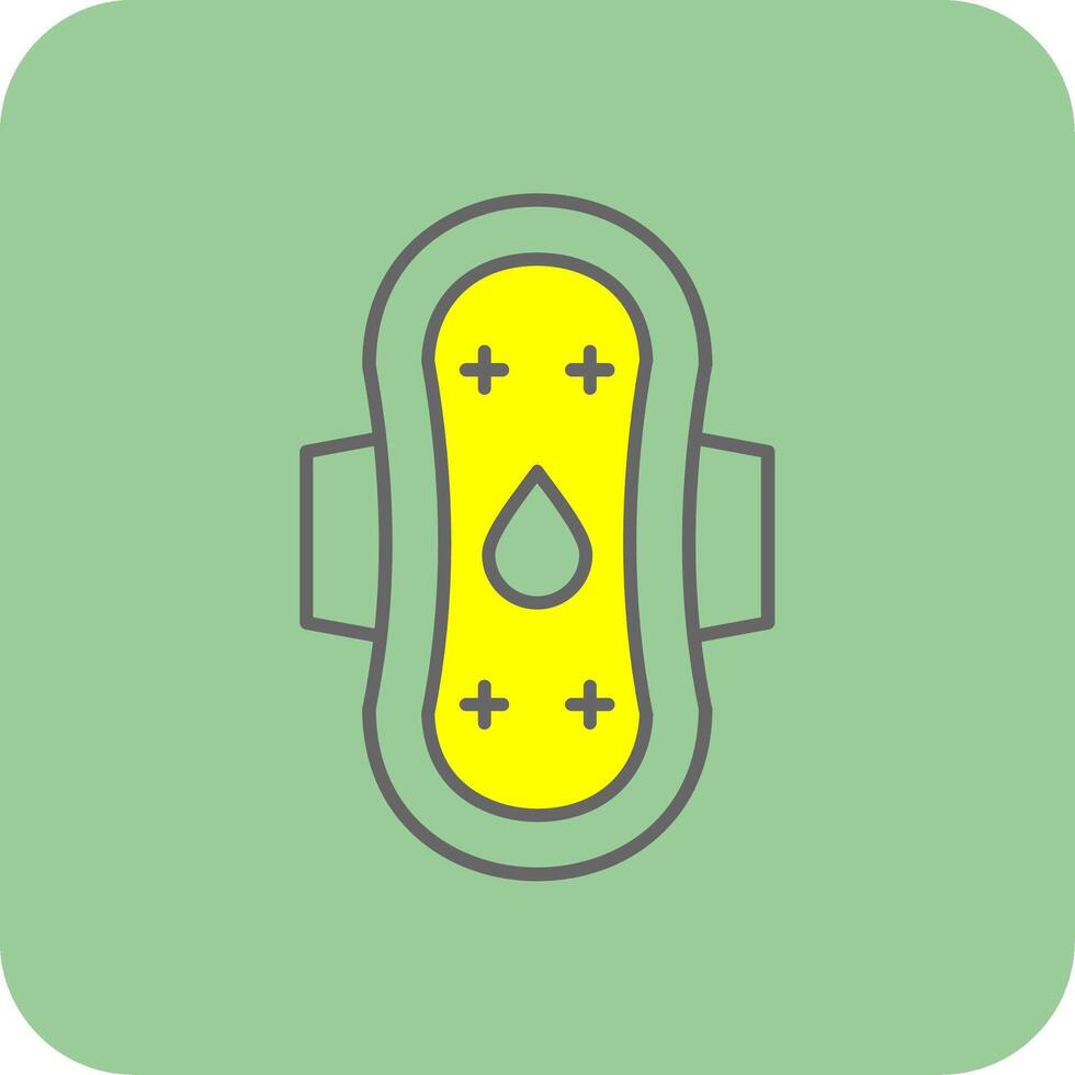 Sanitary Towel Filled Yellow Icon vector